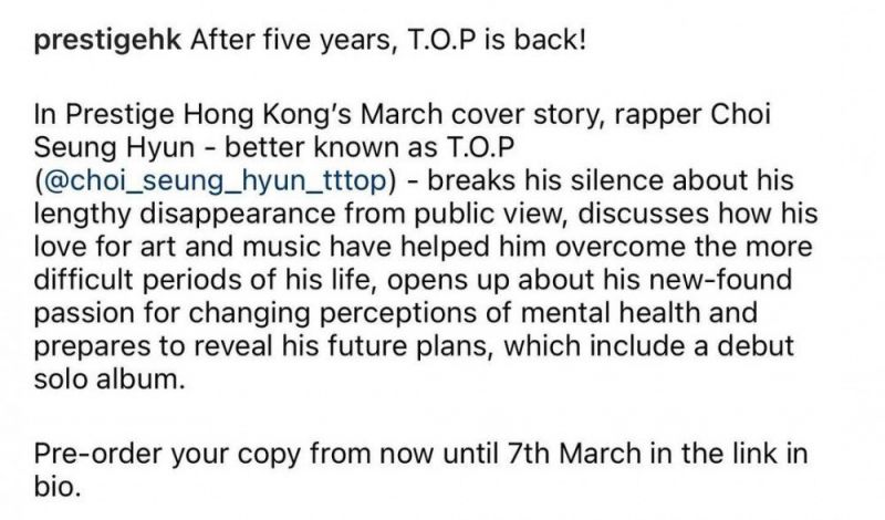 T.O.P BIGBANG YG Entertainment